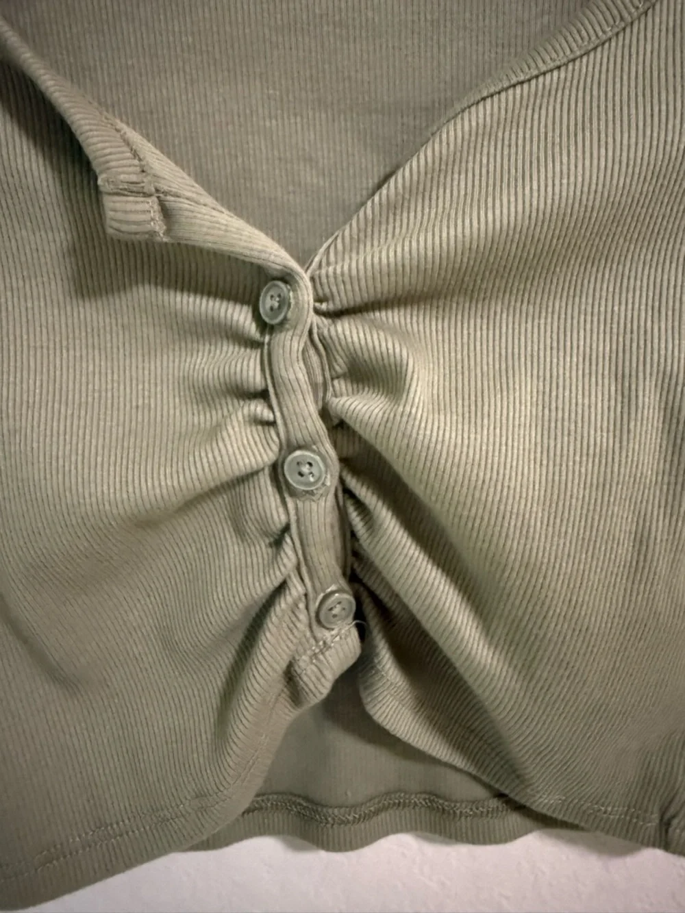 American Eagle Ribbed Crop Top Bundle XS Green Mustard Y2K - Picture 3 of 11